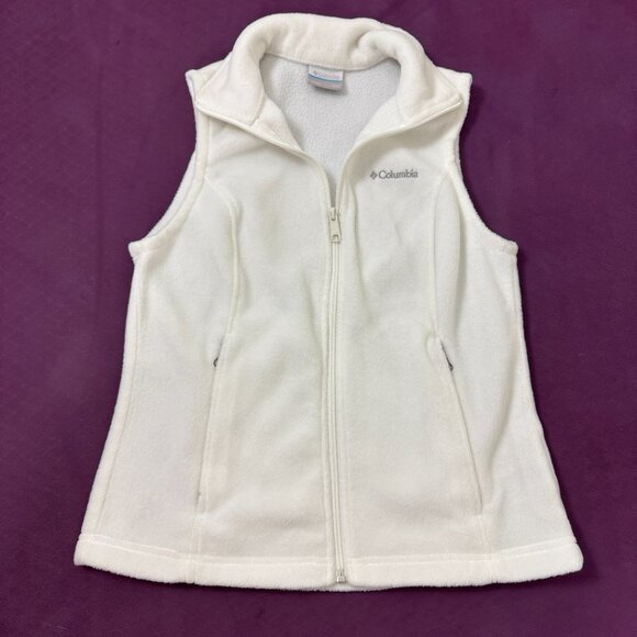 Columbia Women's Benton Springs Fleece Vest XS Petite Sea Salt - Like New! - Picture 7 of 13